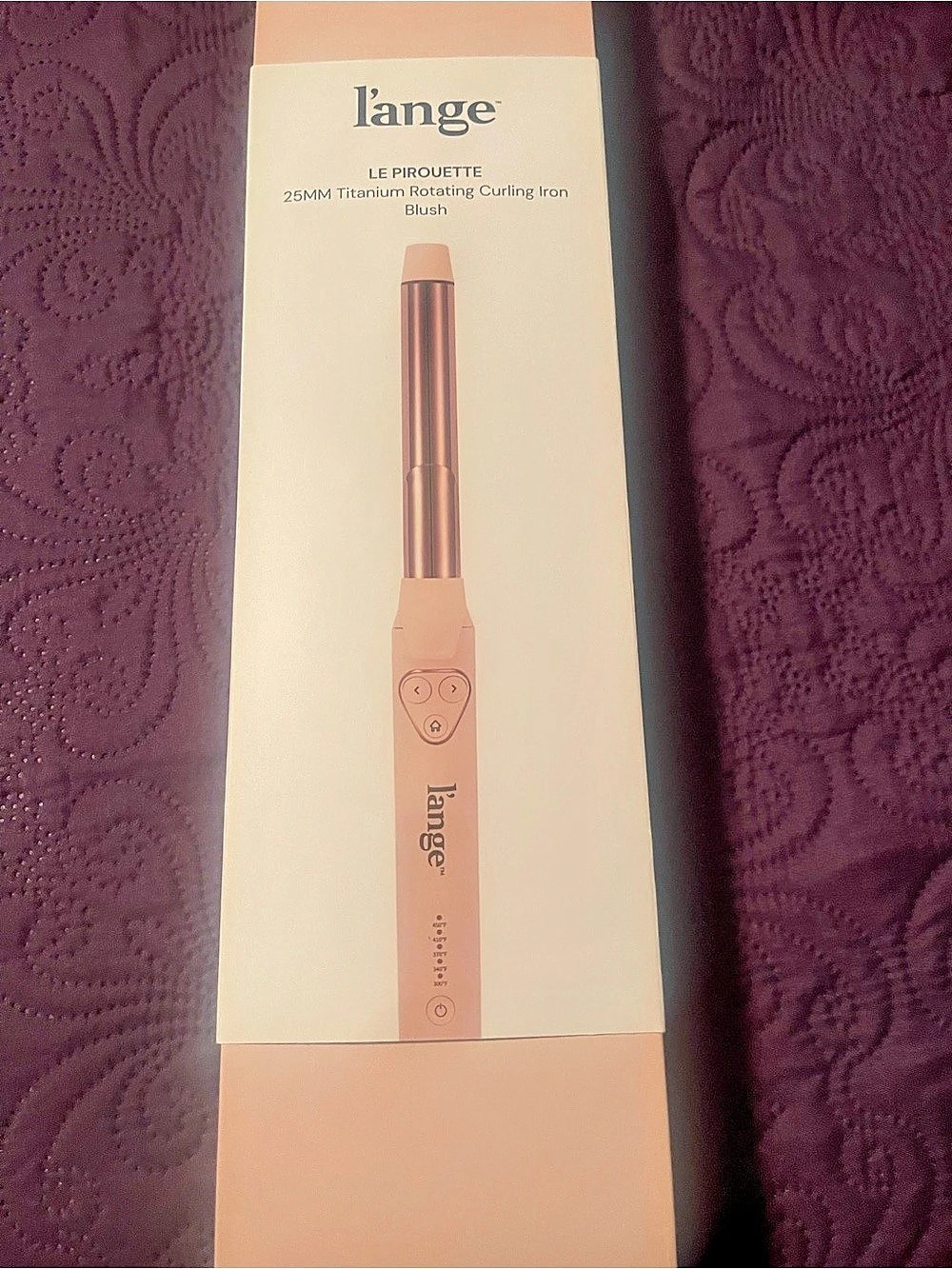 L'ange Le Pirouette 25MM Titanium Rotating Curling Iron Pink